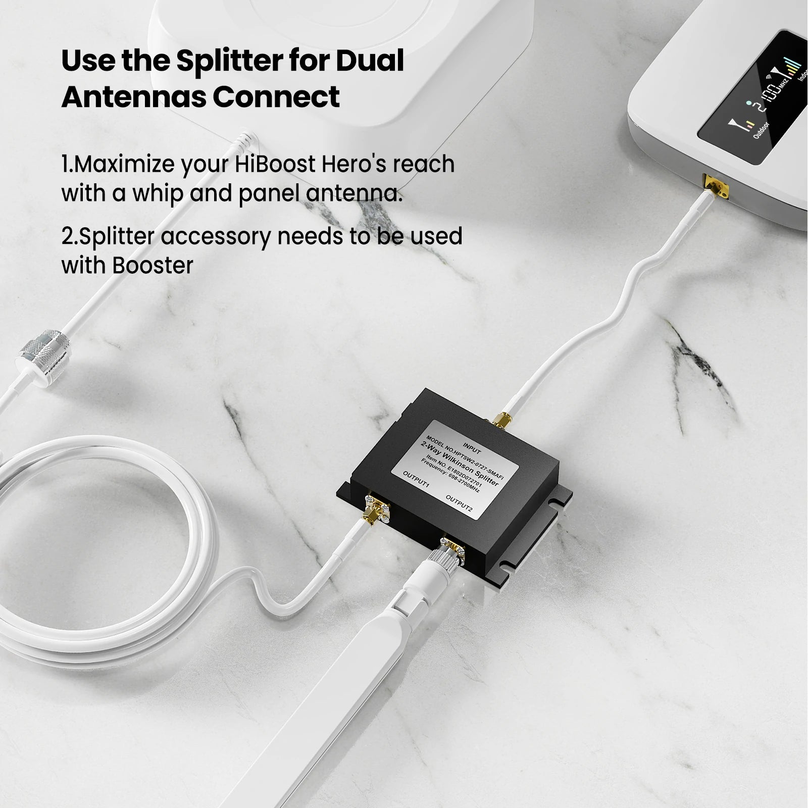 HiBoost 2-way splitter kit