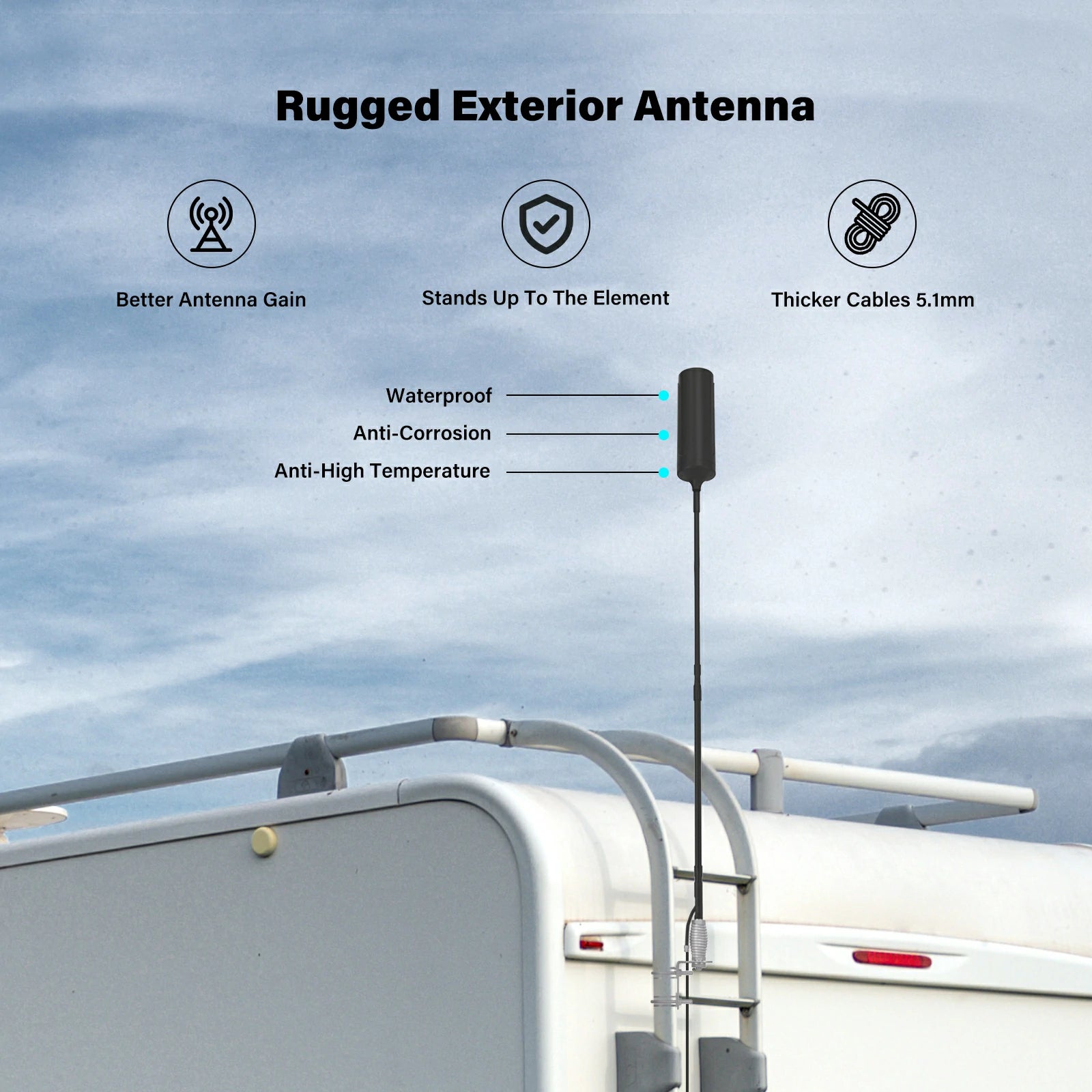 hiboost travel 3.0 truck signal booster rugged exterior antenna