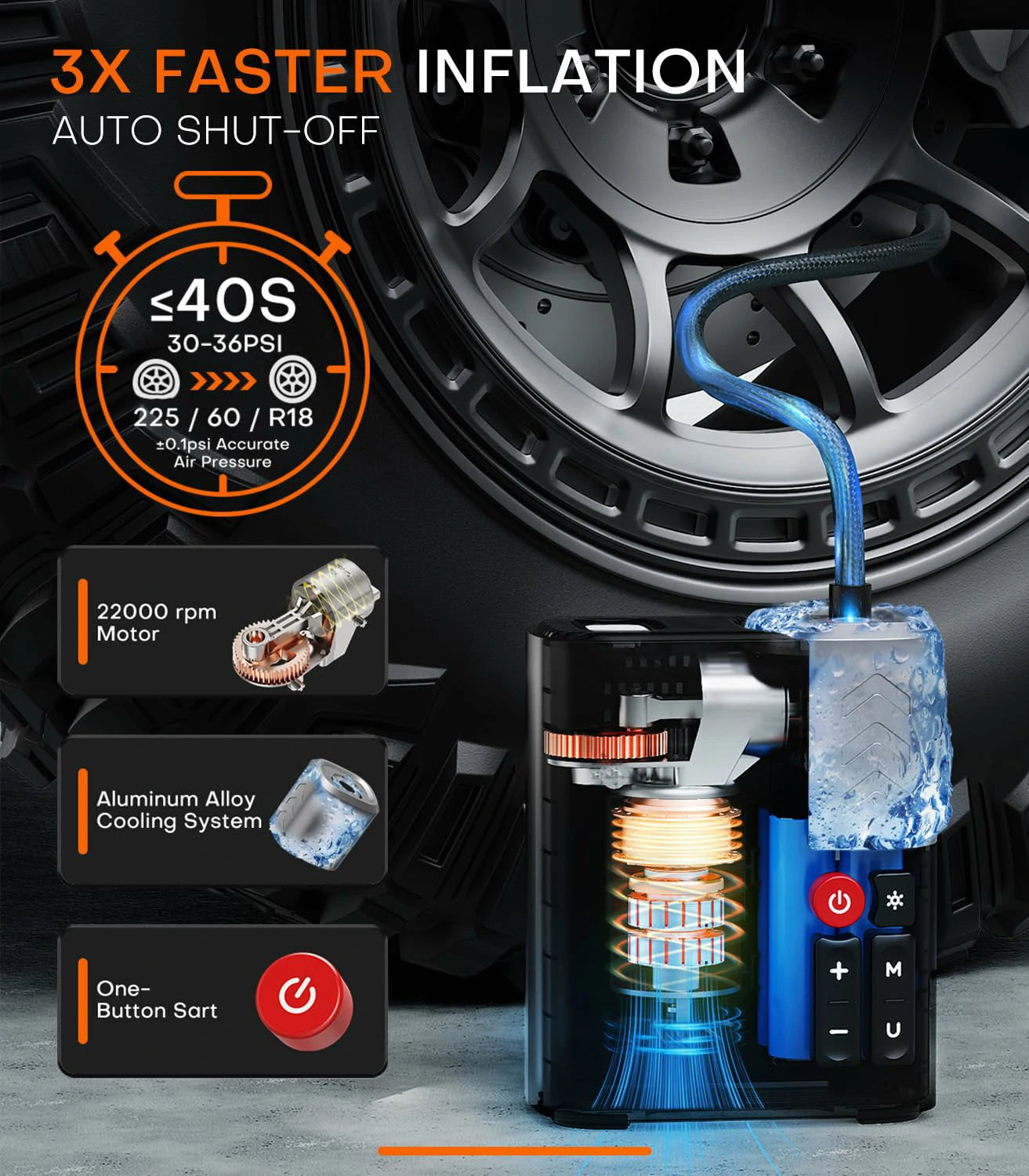 Superbars F1 Portable Smart Air Pump