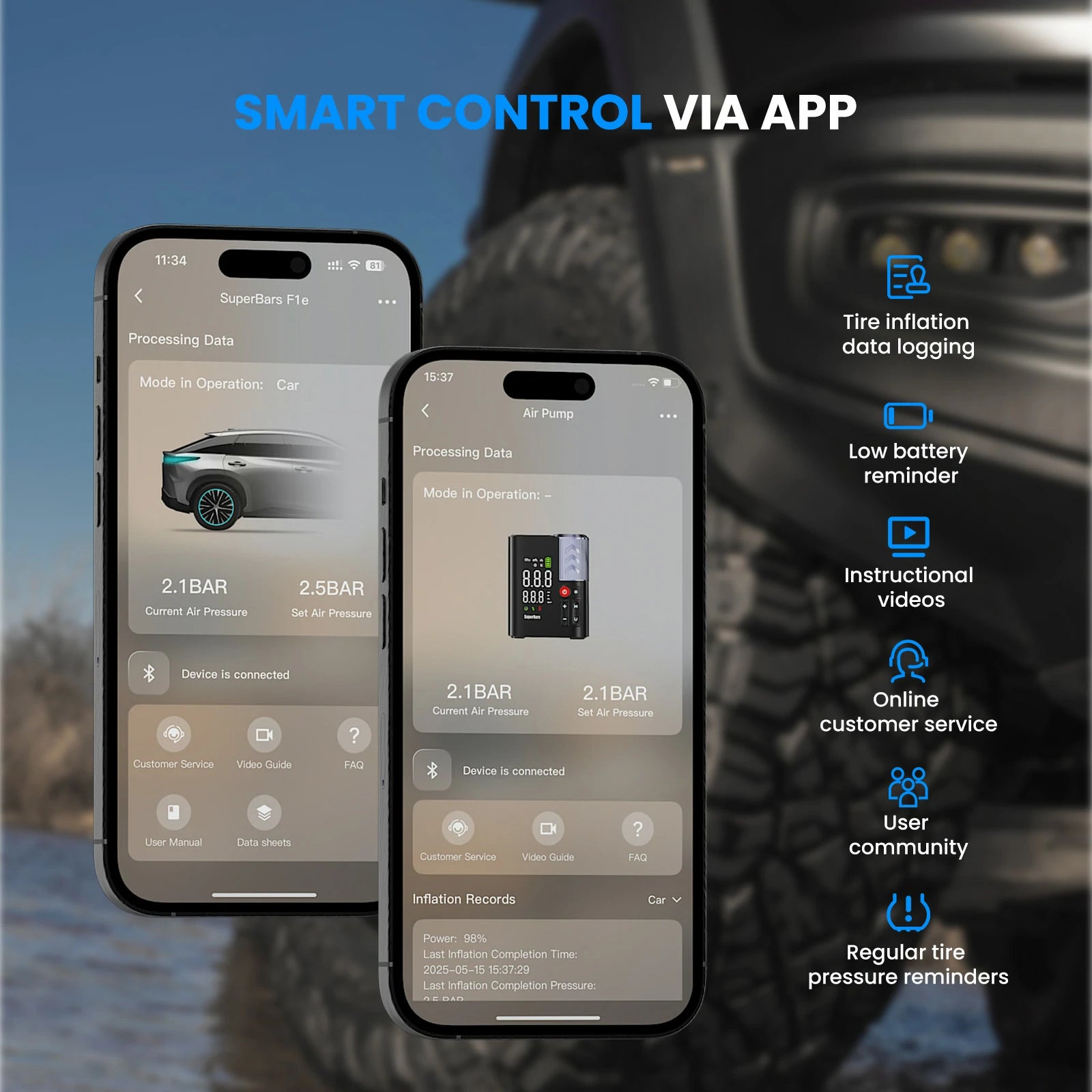 Superbars F1e Portable Smart Air Pump