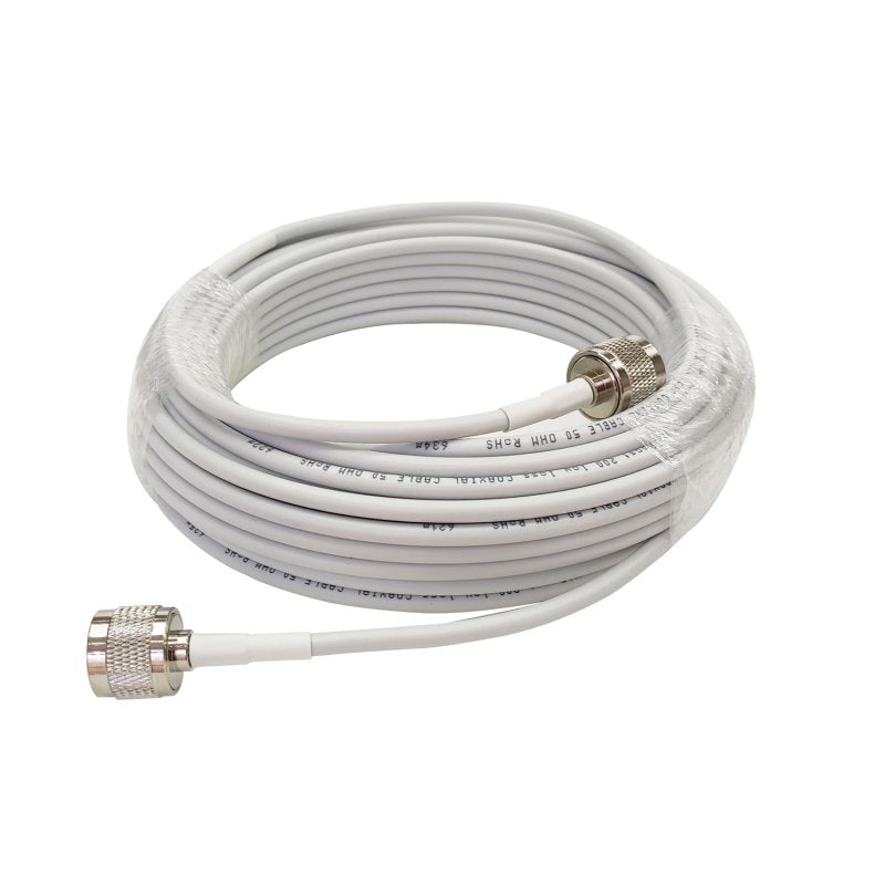 HiBoost 50ft Ultra Low Loss Coaxial Cable with N-Male to N-Male Connector for Cell Phone Signal Booster, Splitters, Outdoor Ante HiBoost 50ft Ultra Low Loss Coaxial Cable with N-Male to N-Male Connector for Cell Phone Signal Booster, Splitters, Outdoor Ante