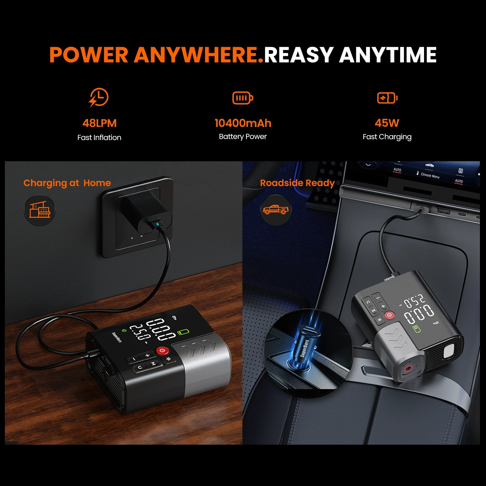 Superbars F1 Portable Smart Air Pump