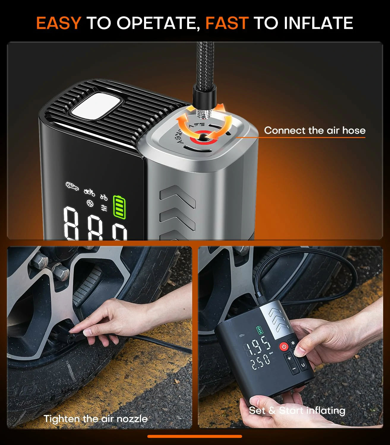 Superbars F1 Portable Smart Air Pump