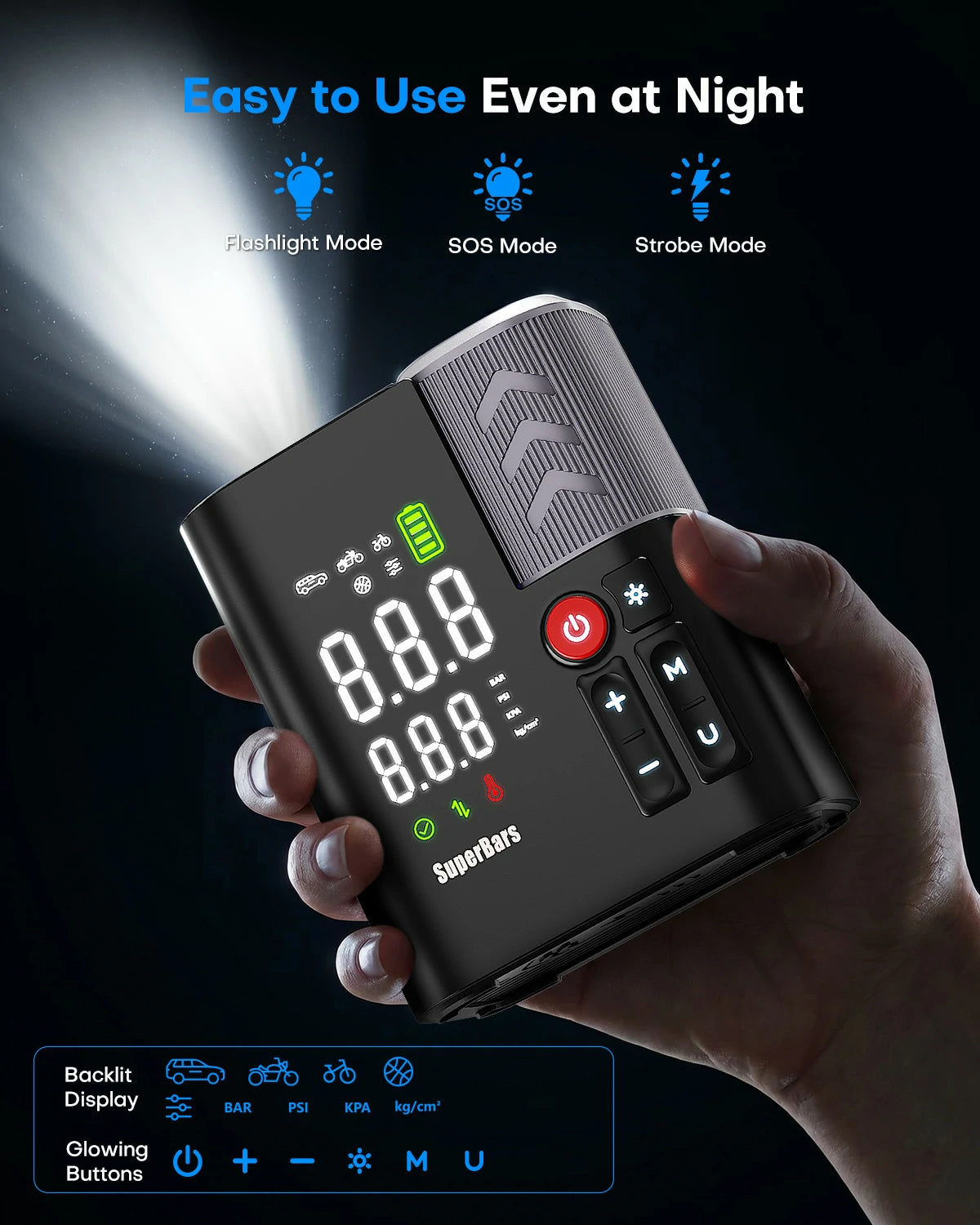 Superbars F1e Portable Smart Air Pump